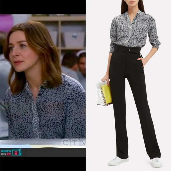 Rag & Bone Christie Silk Top Animal Cheetah Print Button Blouse Gray XS H14190 - Picture 16 of 16